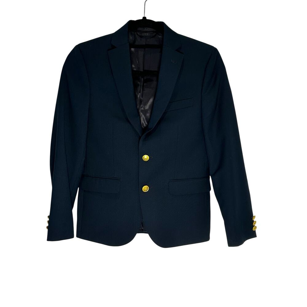 Lauren Ralph Lauren Teal Gold Button Blazer Size 12 Fits Small Preppy OfficeChic